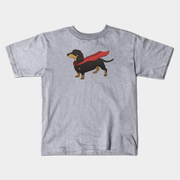 Super Dachshund Kids T-Shirt by RAADesigns